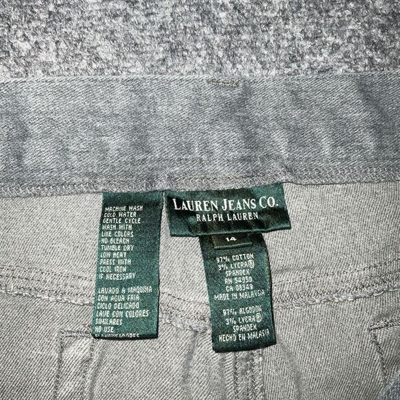 Lauren Jean Co Ralph Lauren Jeans Womens Size 14 Gray Denim Wide Leg - Picture 3 of 9